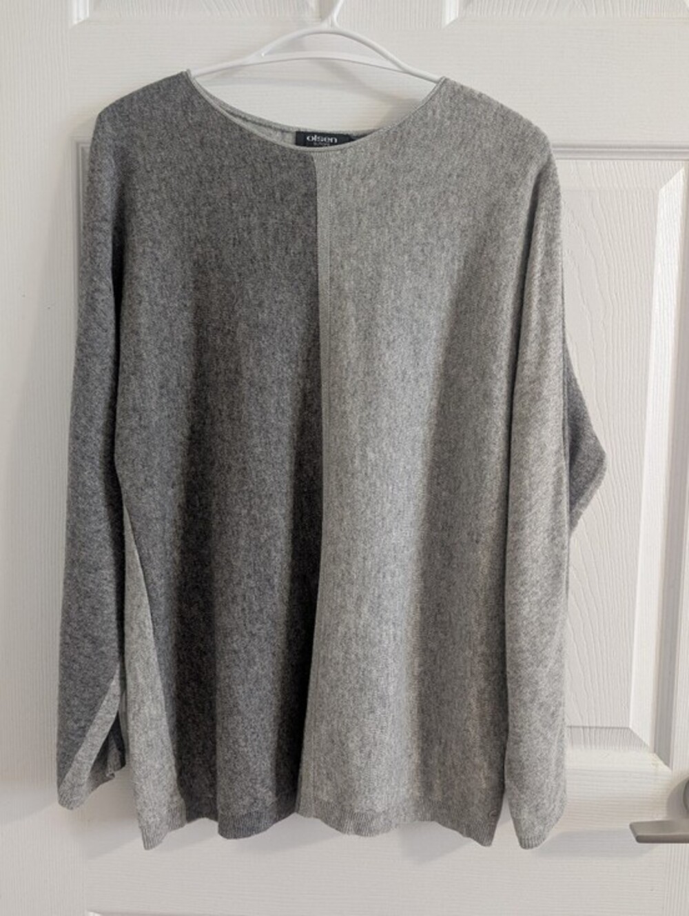 OLSEN Europe Oversize Colorblock Sweater Viscose  Cotton Quiet luxury Office  S